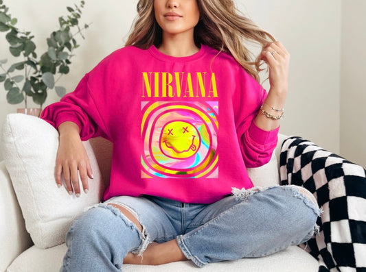 Nirvana smiley face crewneck