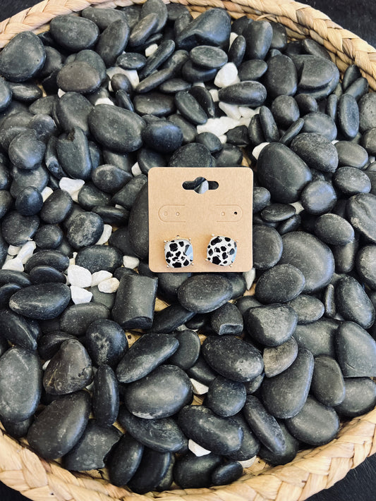 Cow print studs