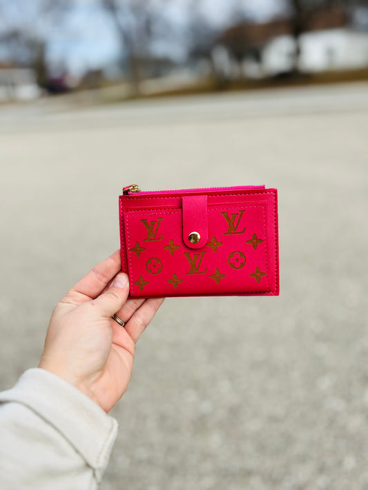 Pink snap wallet