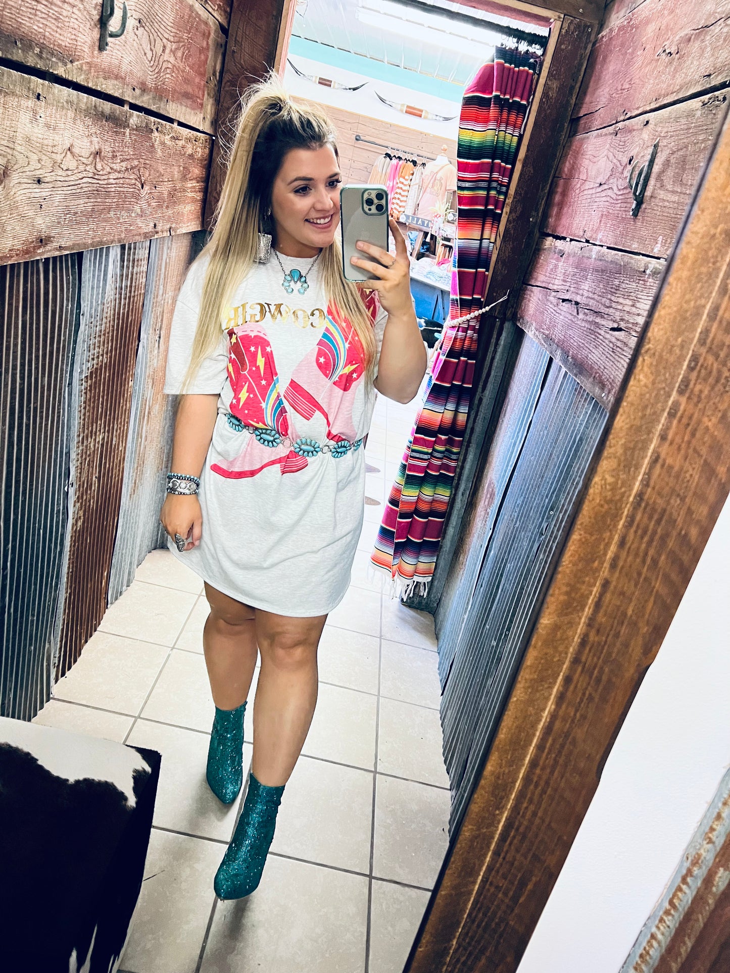 Boujee cowgirl t-shirt dress